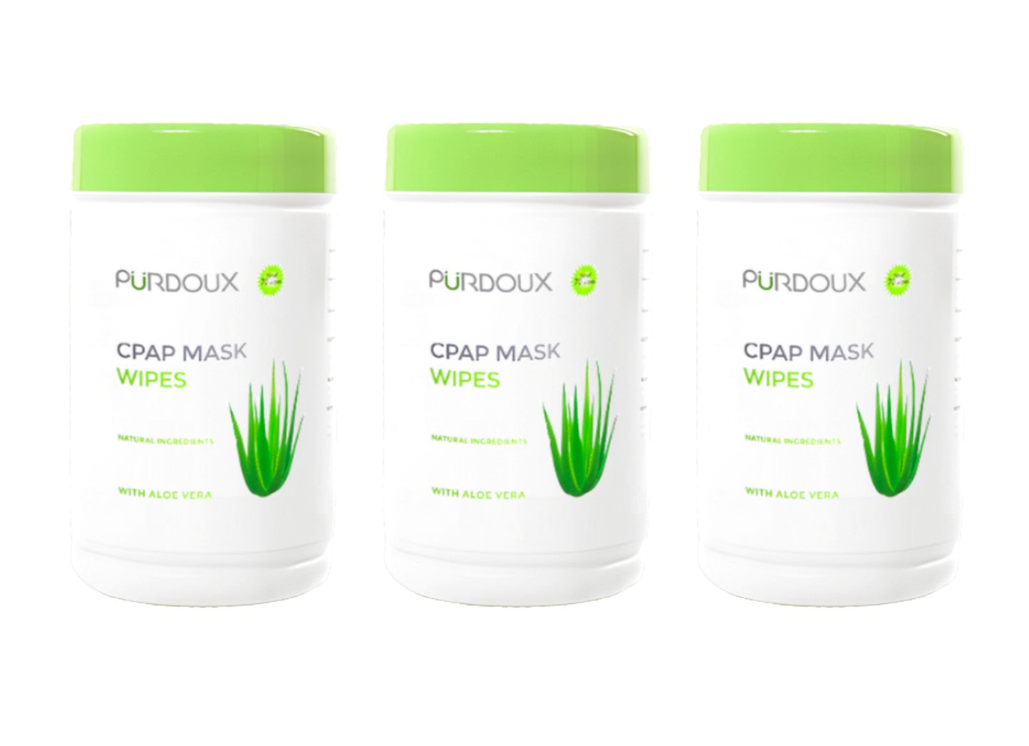 Purdoux™ CPAP Mask Wipes Canister - Aloe Vera (Unscented)