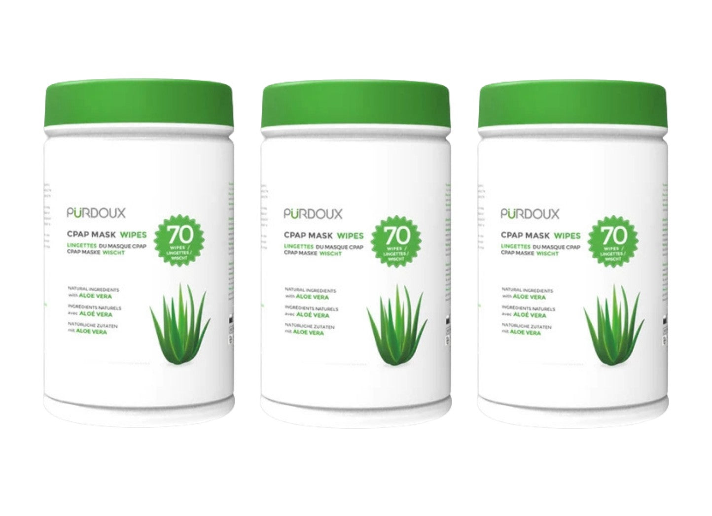 Purdoux™ CPAP Mask Wipes Canister - Aloe Vera