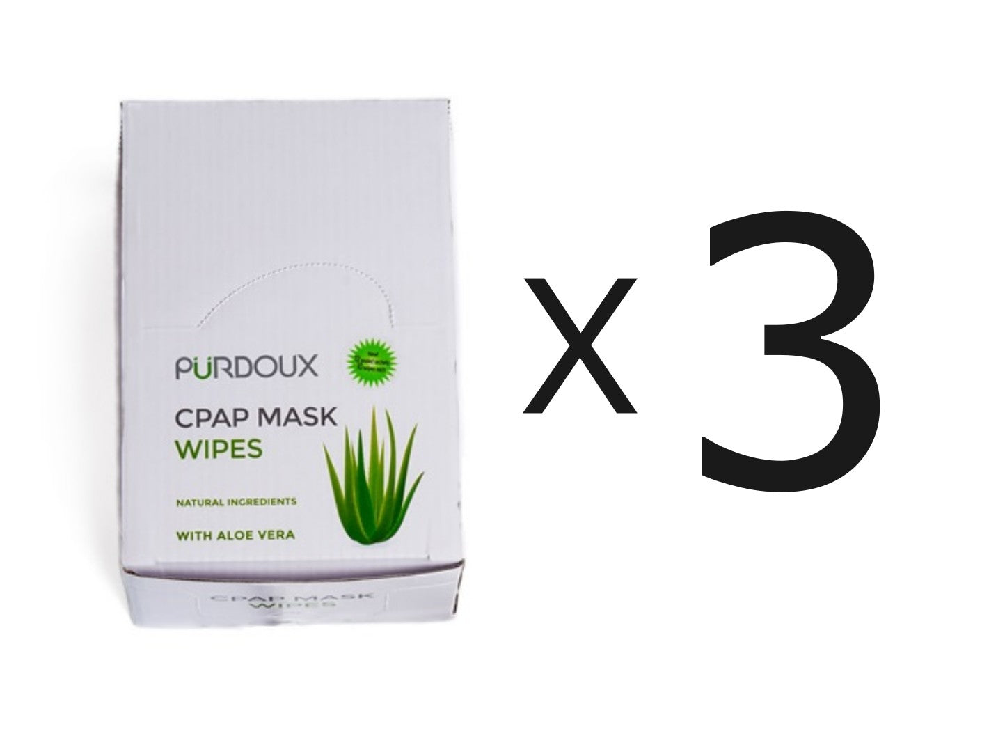 Purdoux™ CPAP Mask Wipes Travel Box Aloe Vera (Unscented)