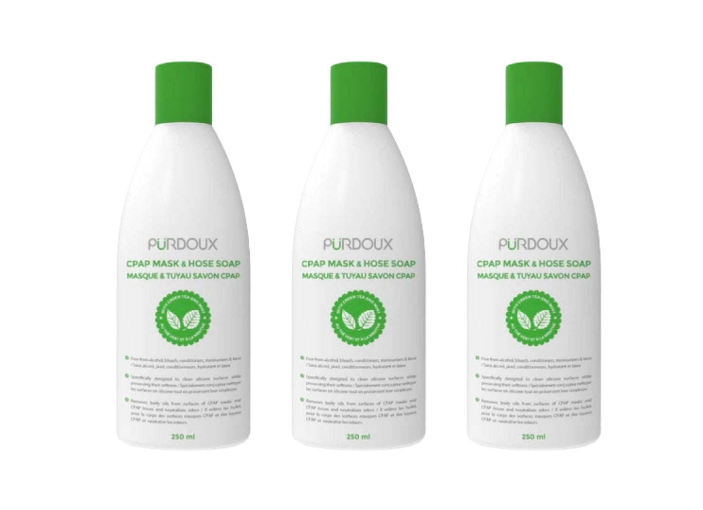 Purdoux™ Savon pour masque et tuyau CPAP Thé vert et menthe (non parfumé)