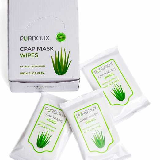 Purdoux™ CPAP Mask Wipes Travel Box Aloe Vera (Unscented)